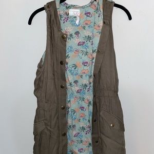 Green vest with hood